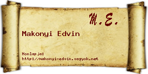 Makonyi Edvin névjegykártya
